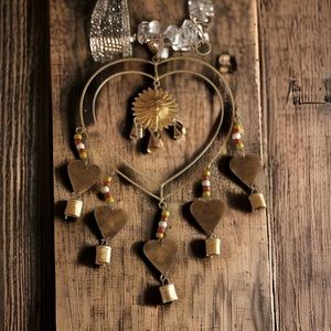 Hand-Crafted Wind Chimes Heart Sun Beads Bells Garden Home Decor Zen